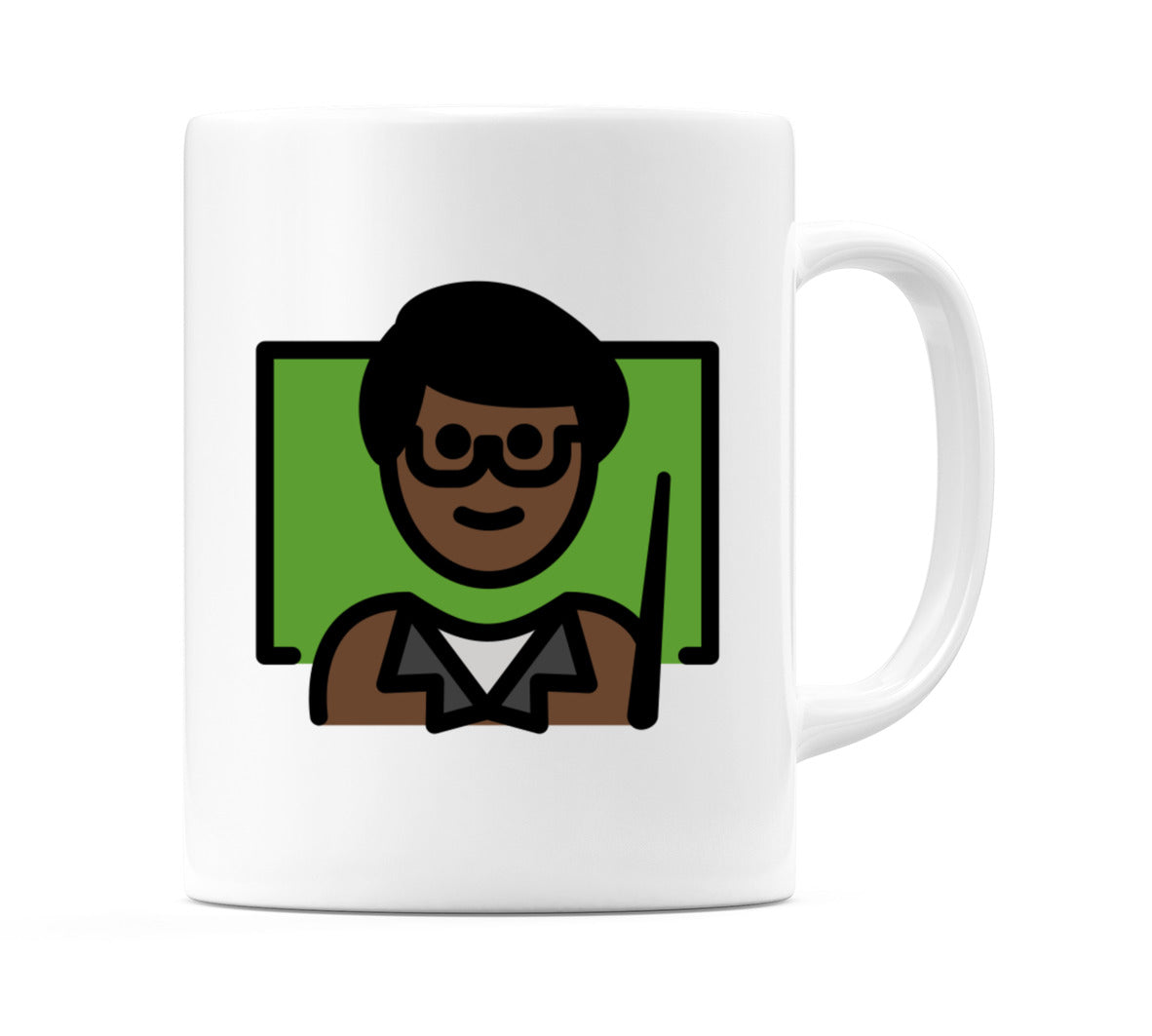 Male Teacher: Dark Skin Tone Emoji Mug