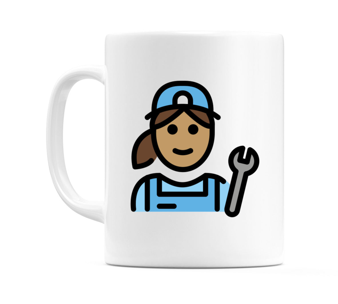Female Mechanic: Medium Skin Tone Emoji Mug