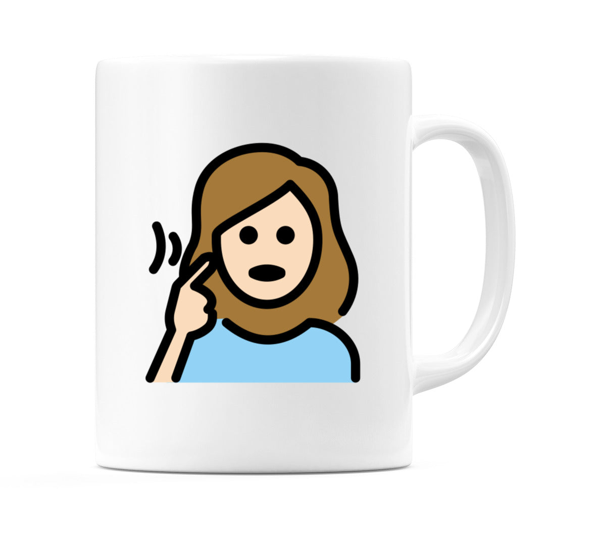 Deaf Female: Light Skin Tone Emoji Mug