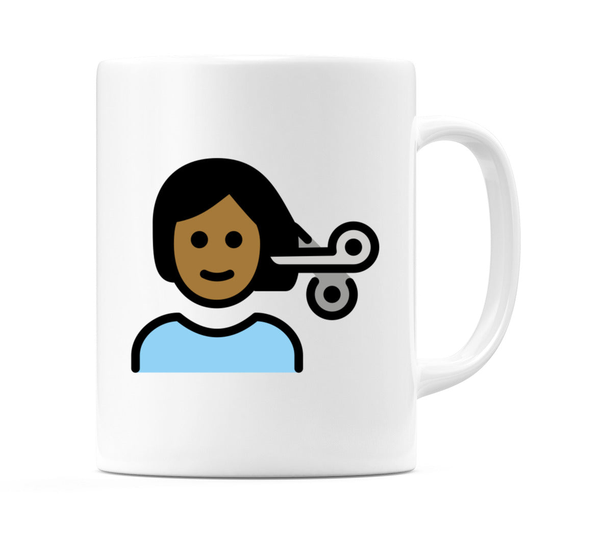 Person Getting Haircut: Medium-Dark Skin Tone Emoji Mug