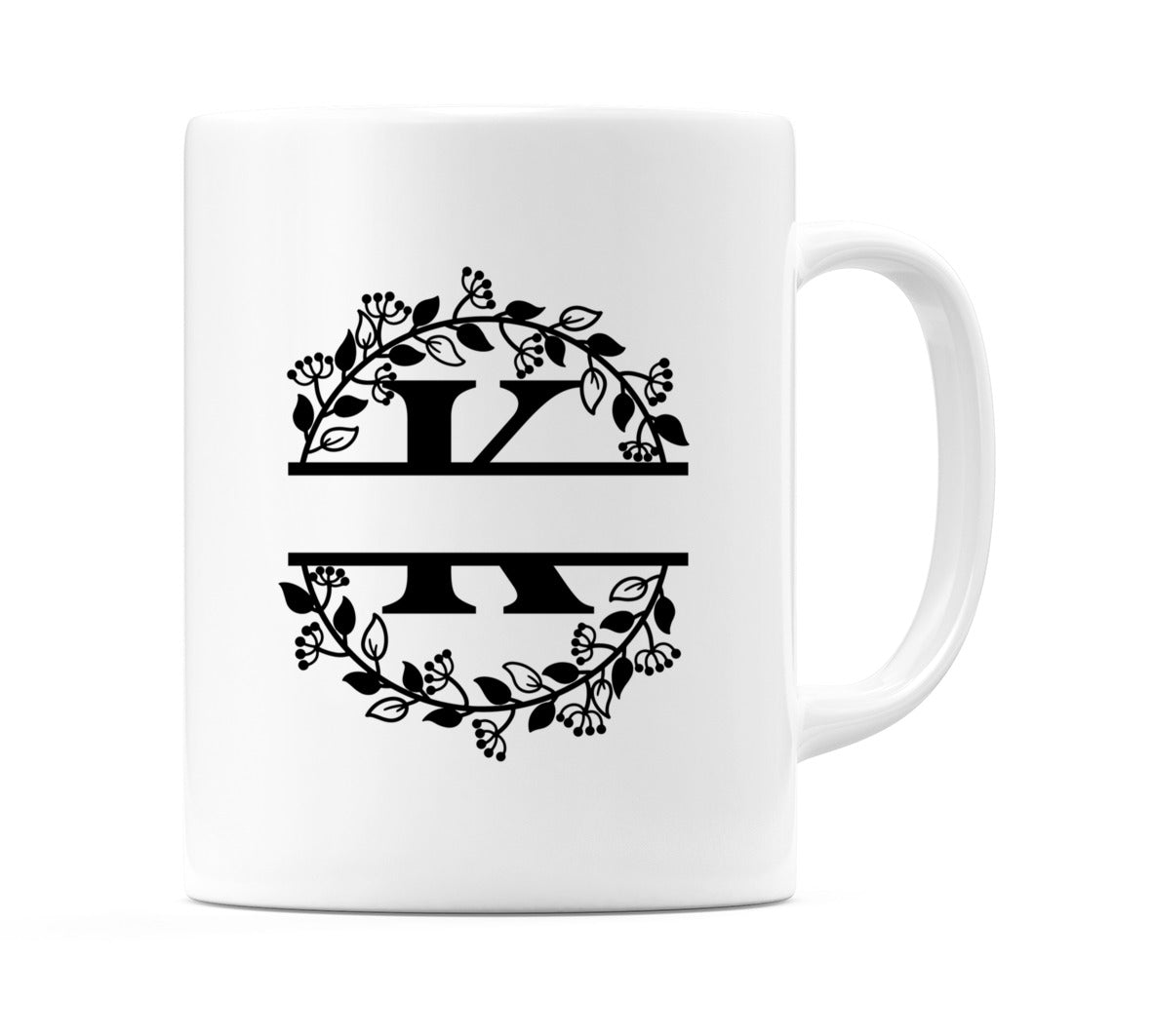 Letter K Split Monogram Mug