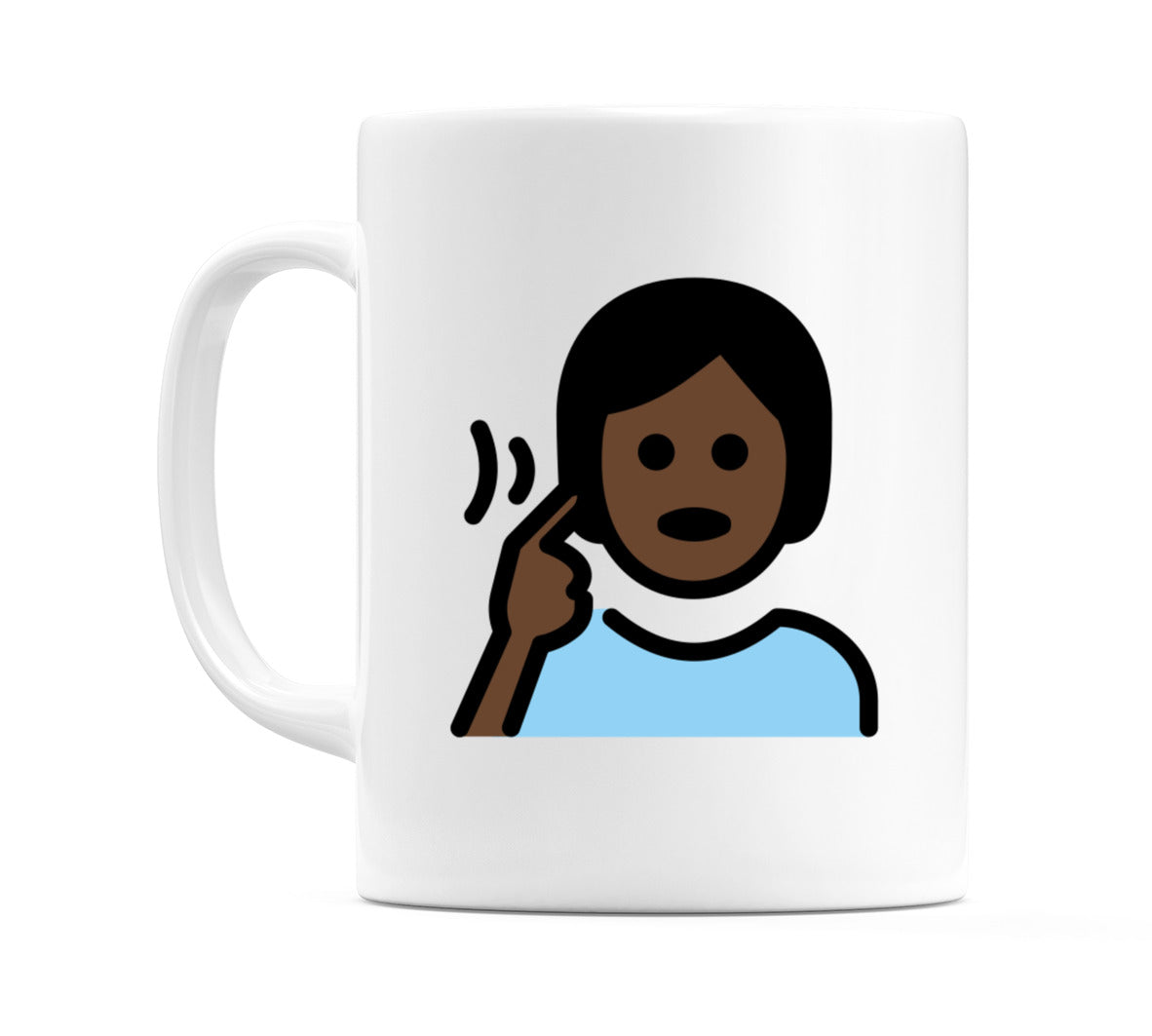 Deaf Person: Dark Skin Tone Emoji Mug
