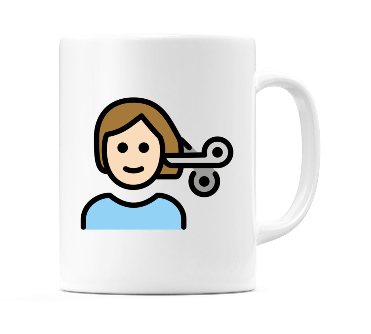 Person Getting Haircut: Light Skin Tone Emoji Mug