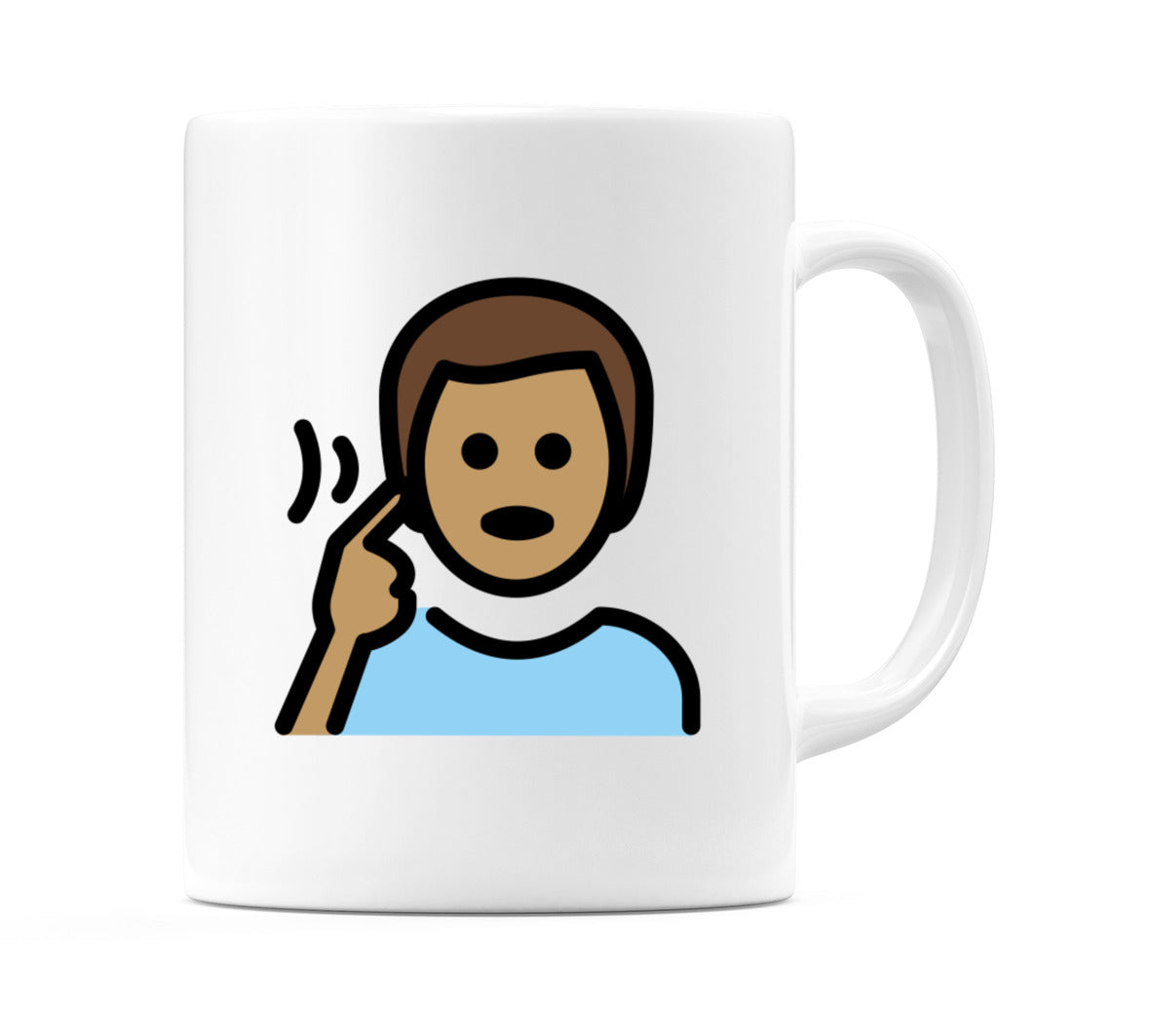 Deaf Male: Medium Skin Tone Emoji Mug
