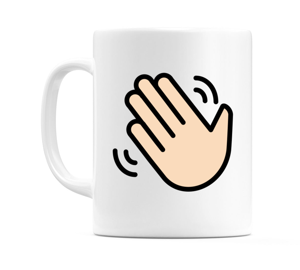 Waving Hand: Light Skin Tone Emoji Mug