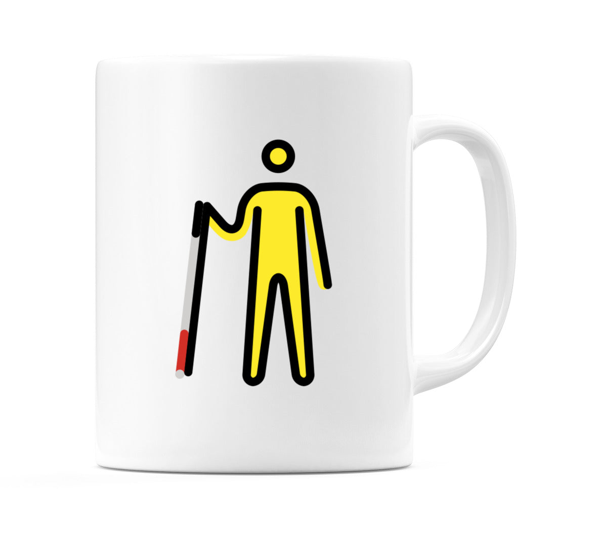 Male With Probing Cane Emoji Mug