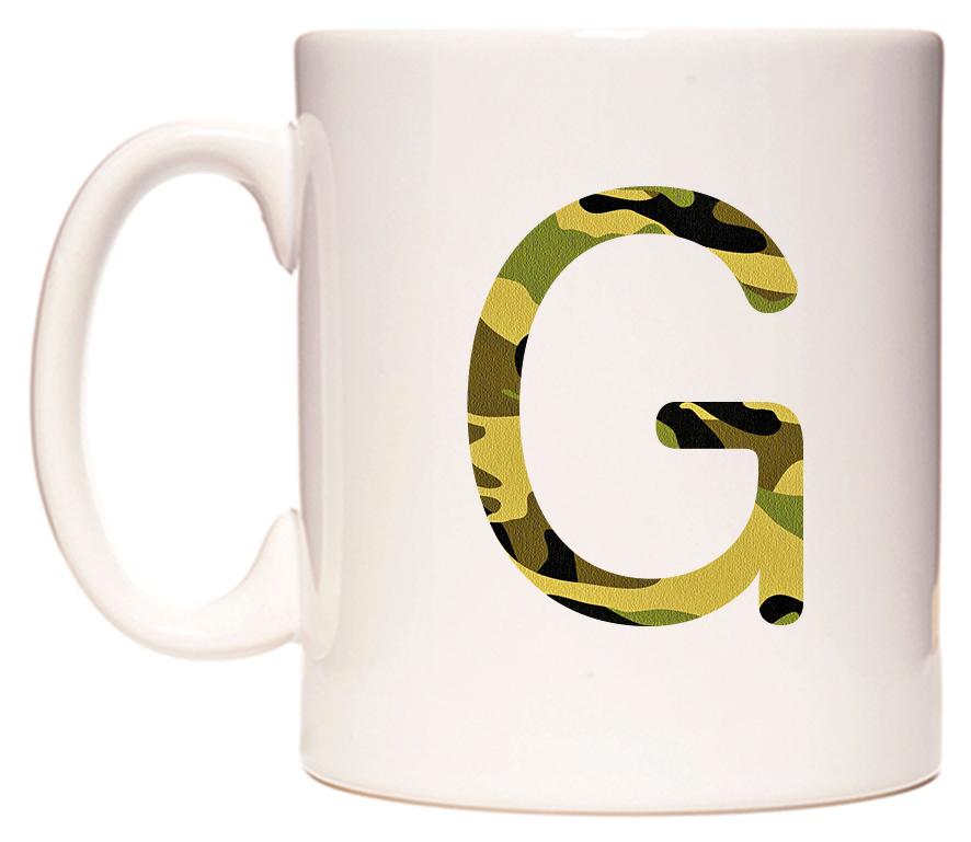 Letter G in Camo Style Mug