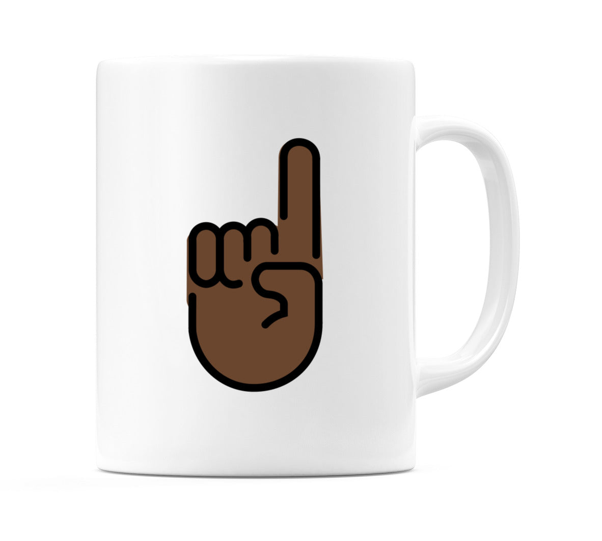 Index Pointing Up: Dark Skin Tone Emoji Mug