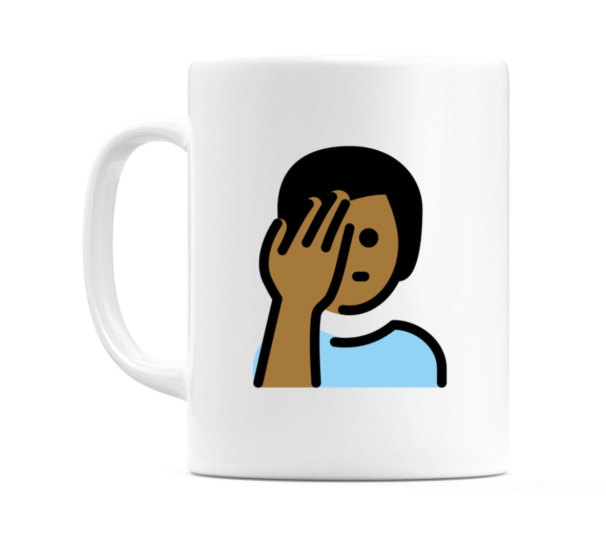 Male Facepalming: Medium-Dark Skin Tone Emoji Mug