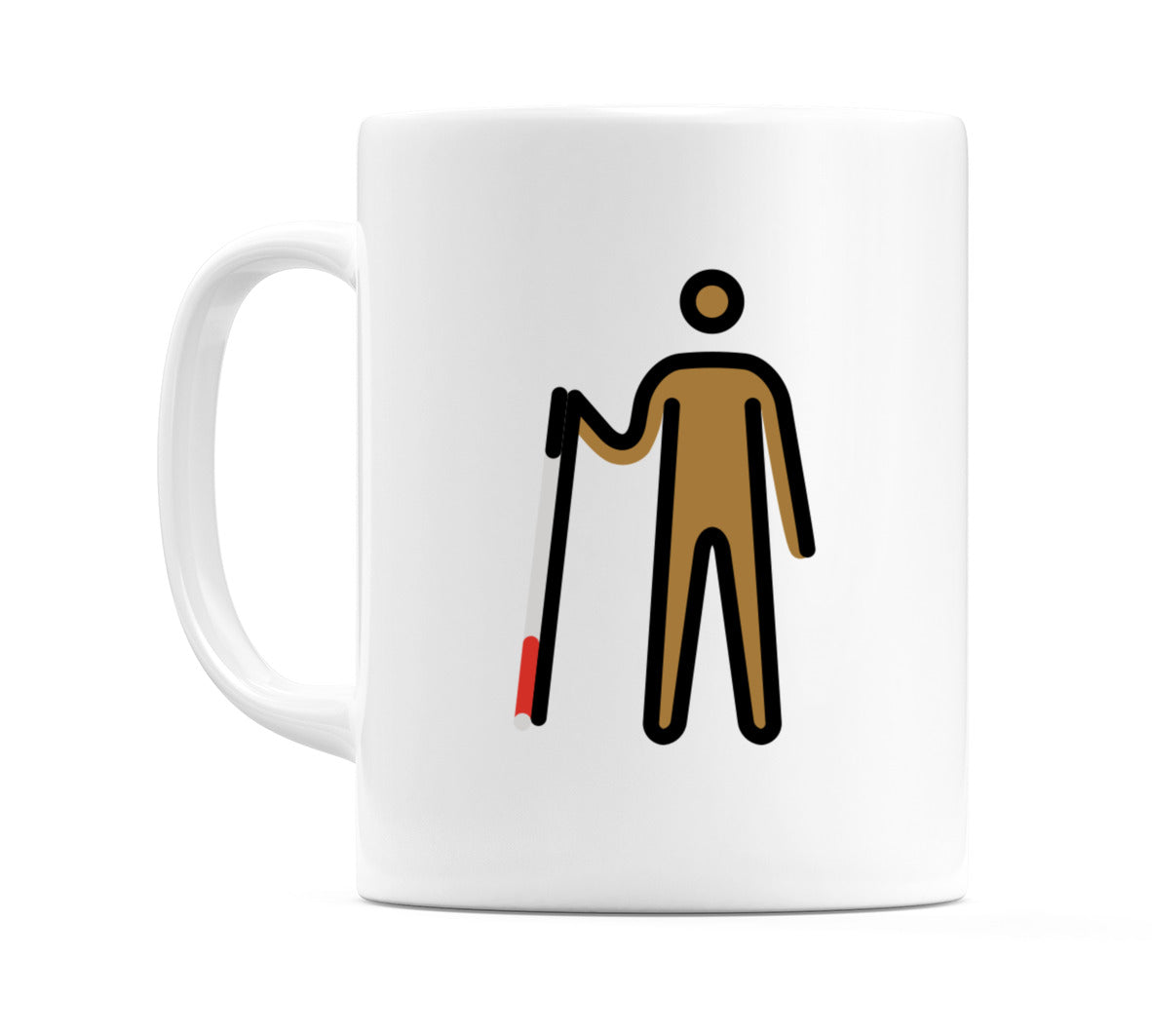 Male With Probing Cane: Medium-Dark Skin Tone Emoji Mug