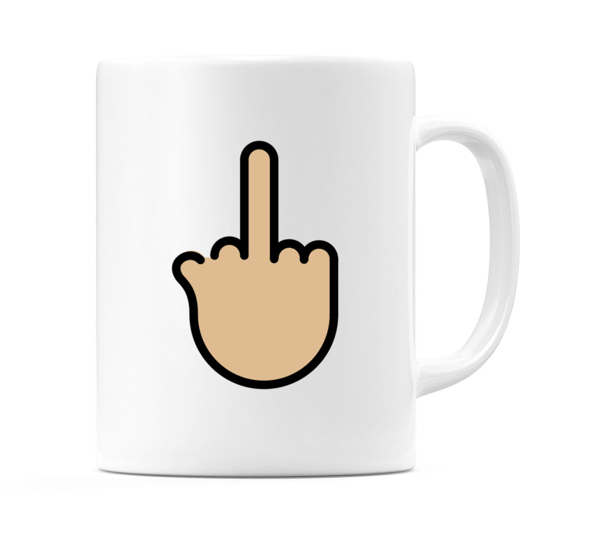 Middle Finger: Medium-Light Skin Tone Emoji Mug
