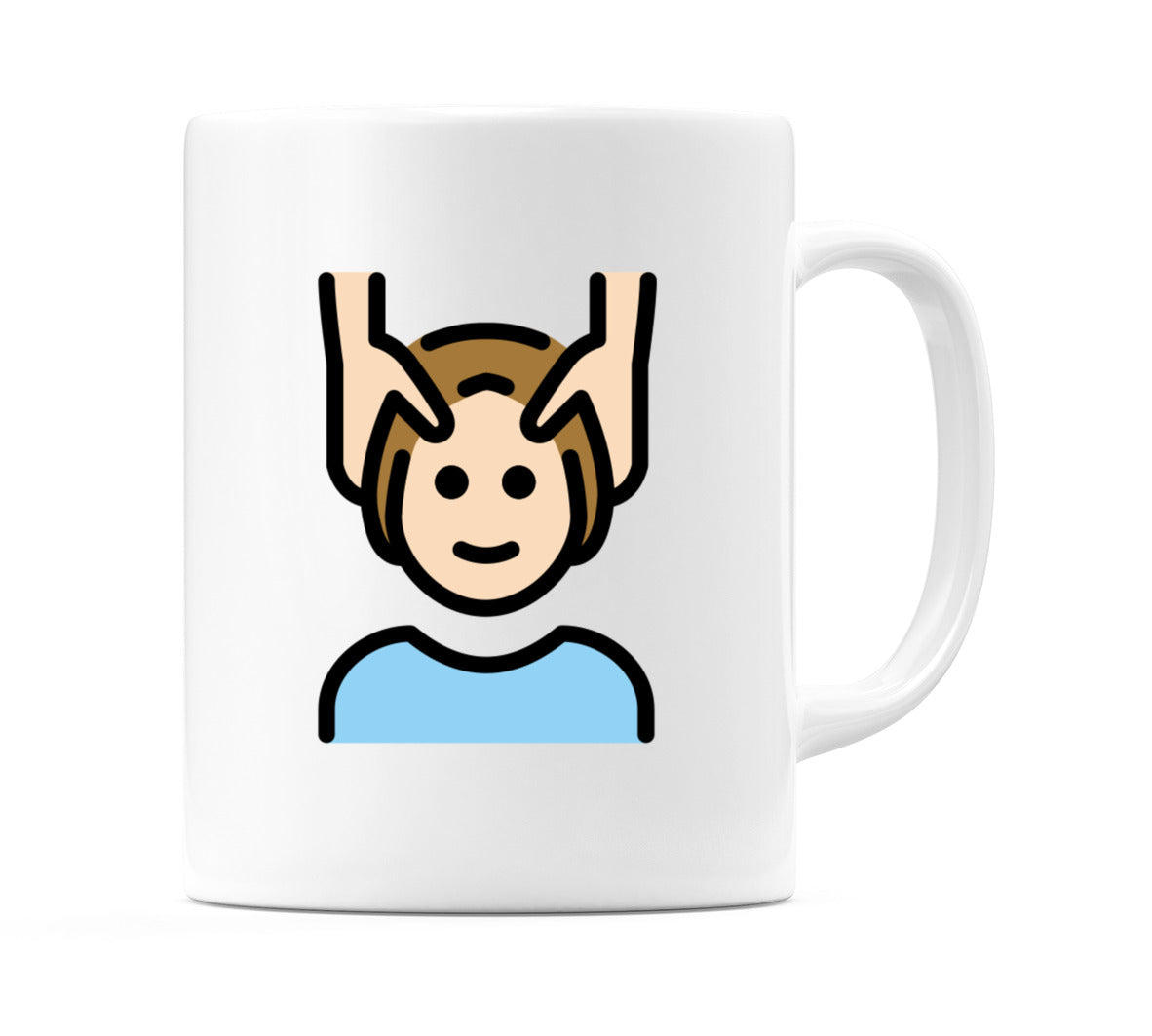 Person Getting Massage: Light Skin Tone Emoji Mug