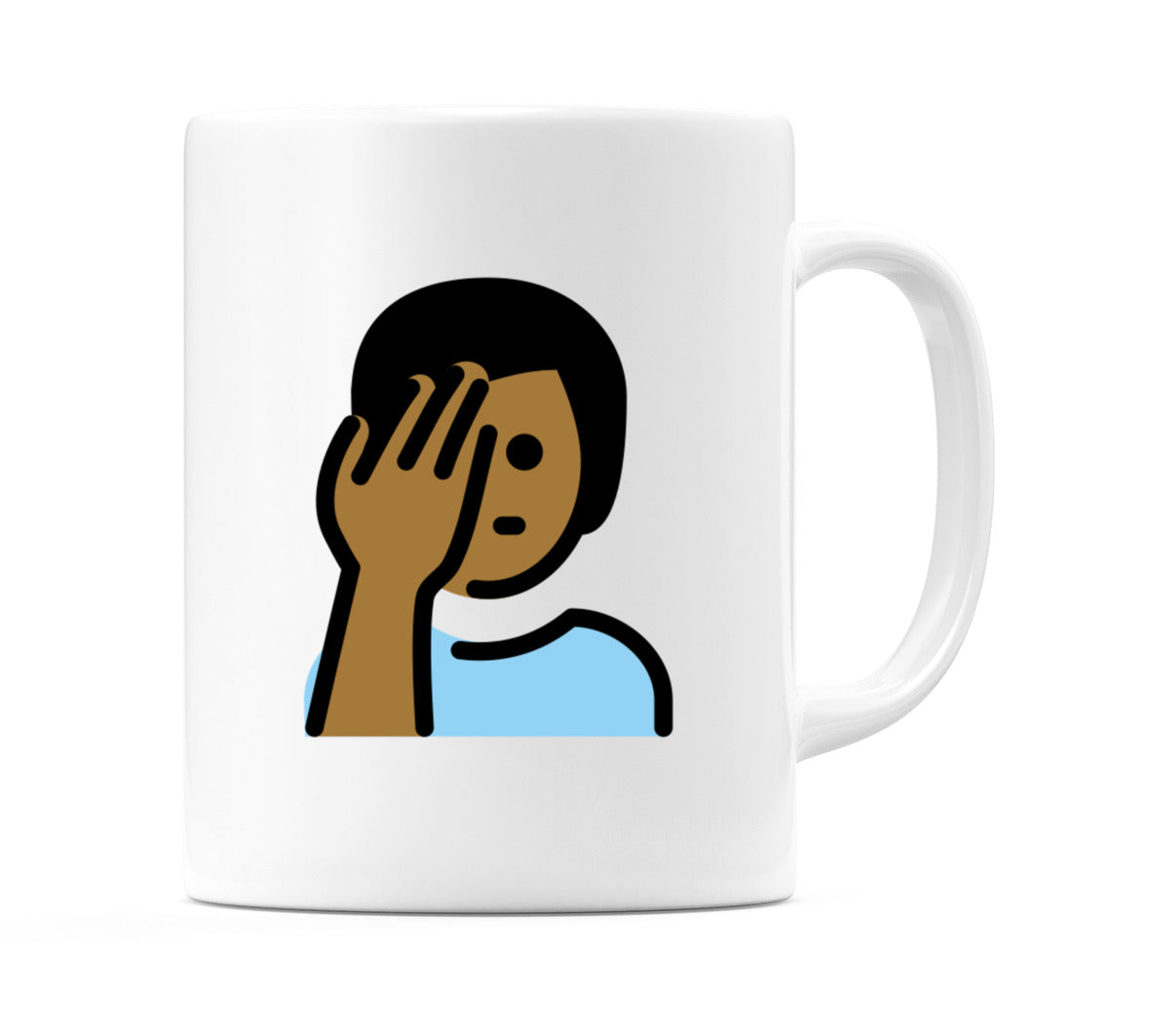 Male Facepalming: Medium-Dark Skin Tone Emoji Mug