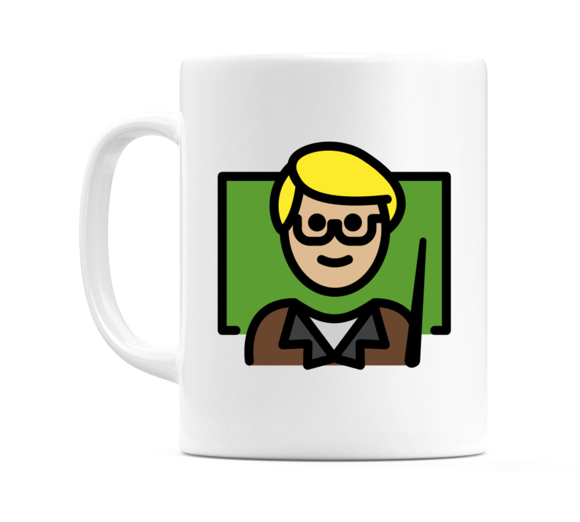 Male Teacher: Medium-Light Skin Tone Emoji Mug