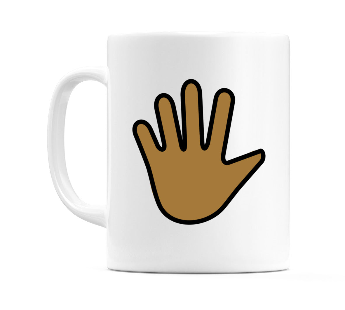Hand With Fingers Splayed: Medium-Dark Skin Tone Emoji Mug