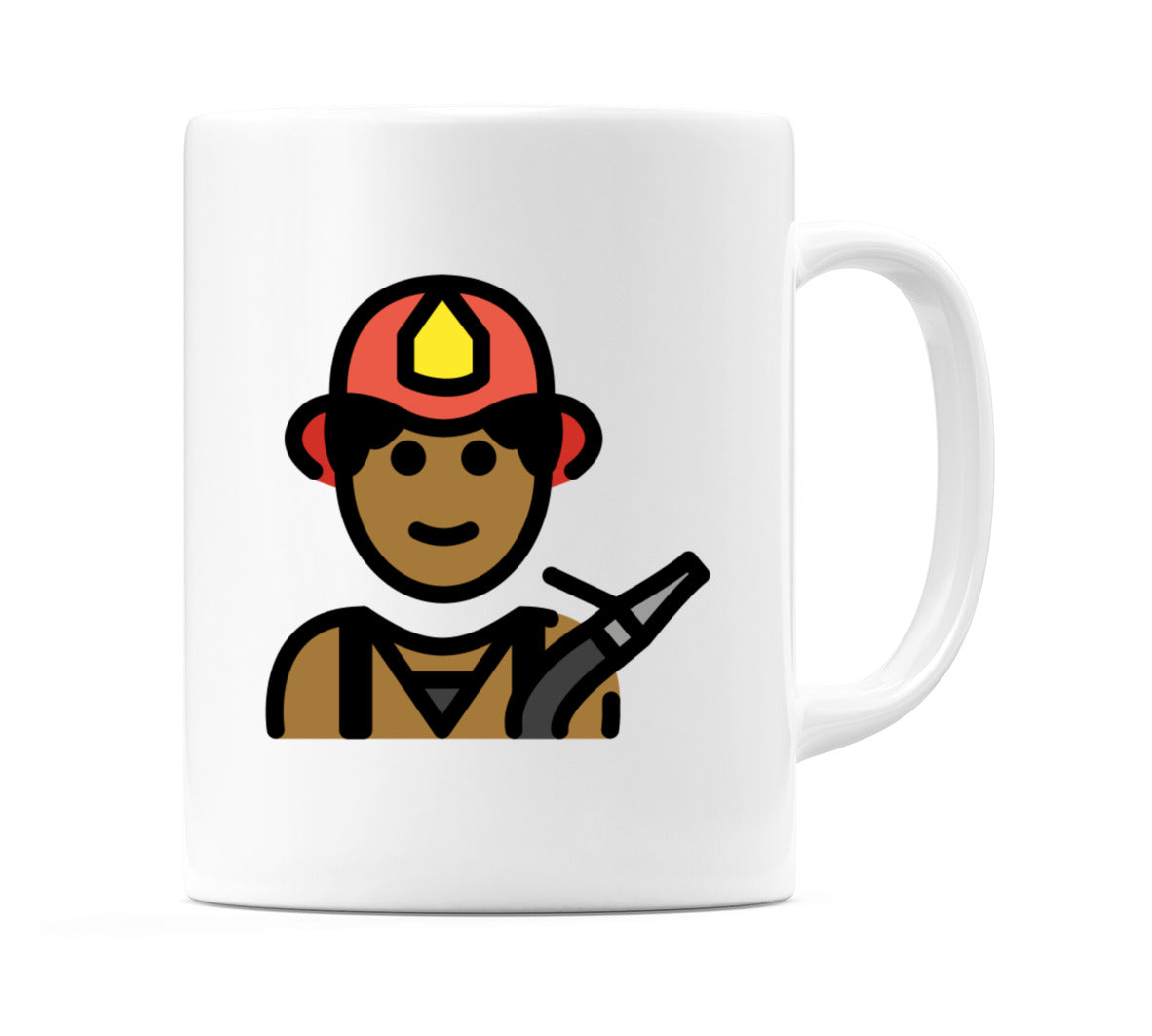Male Firefighter: Medium-Dark Skin Tone Emoji Mug