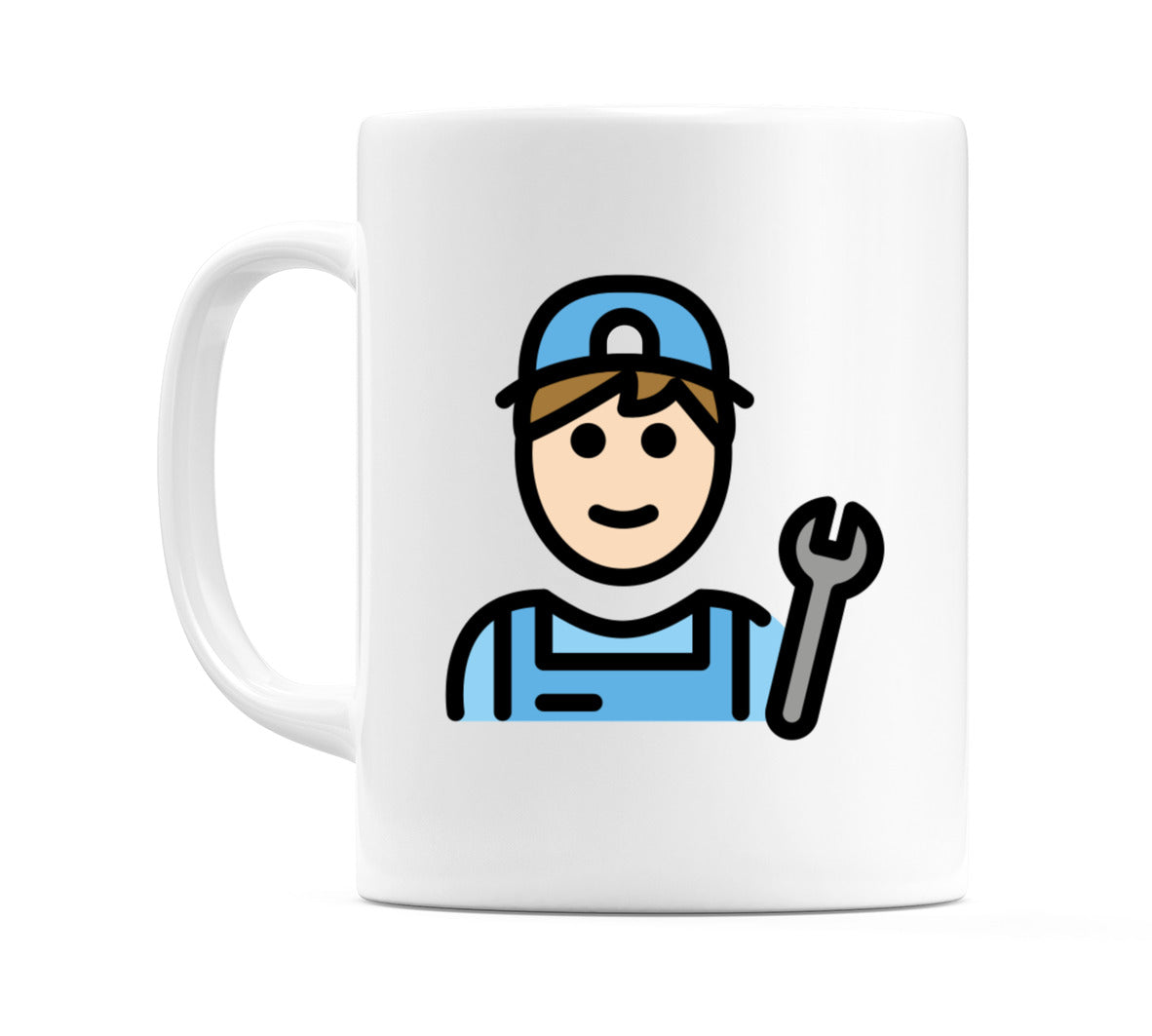 Male Mechanic: Light Skin Tone Emoji Mug