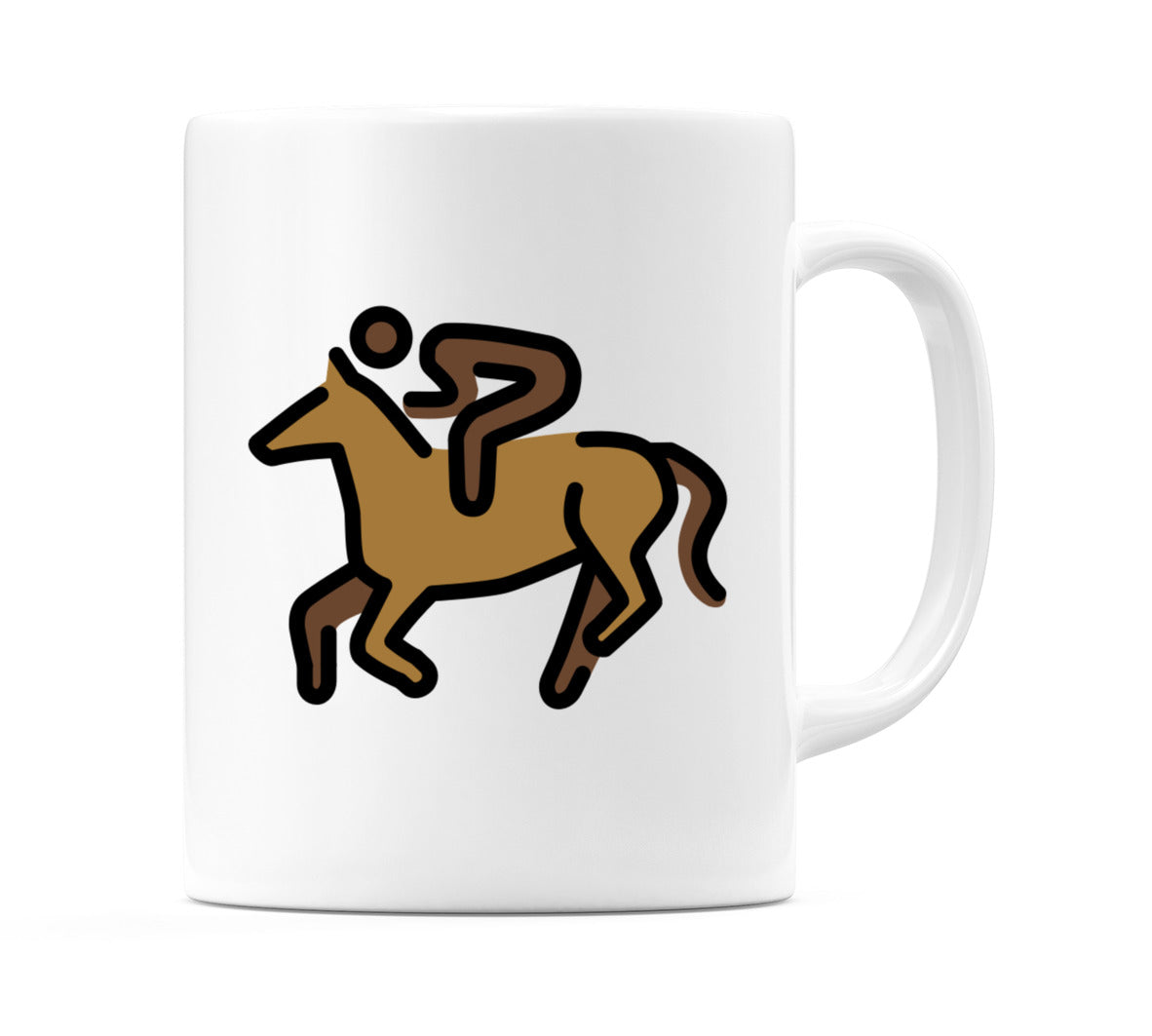 Horse Racing: Dark Skin Tone Emoji Mug