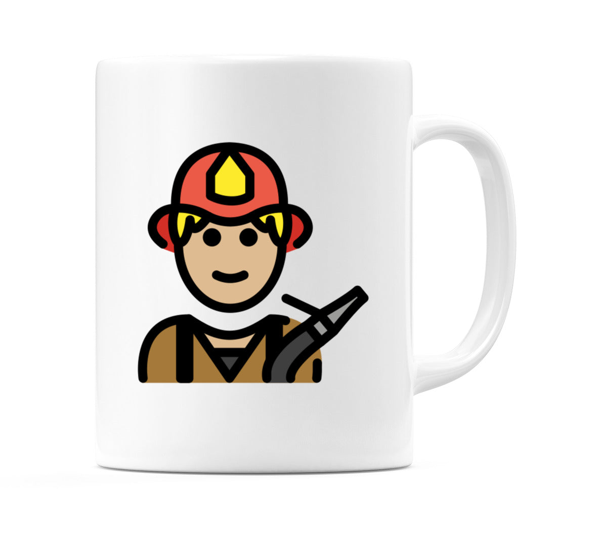 Male Firefighter: Medium-Light Skin Tone Emoji Mug
