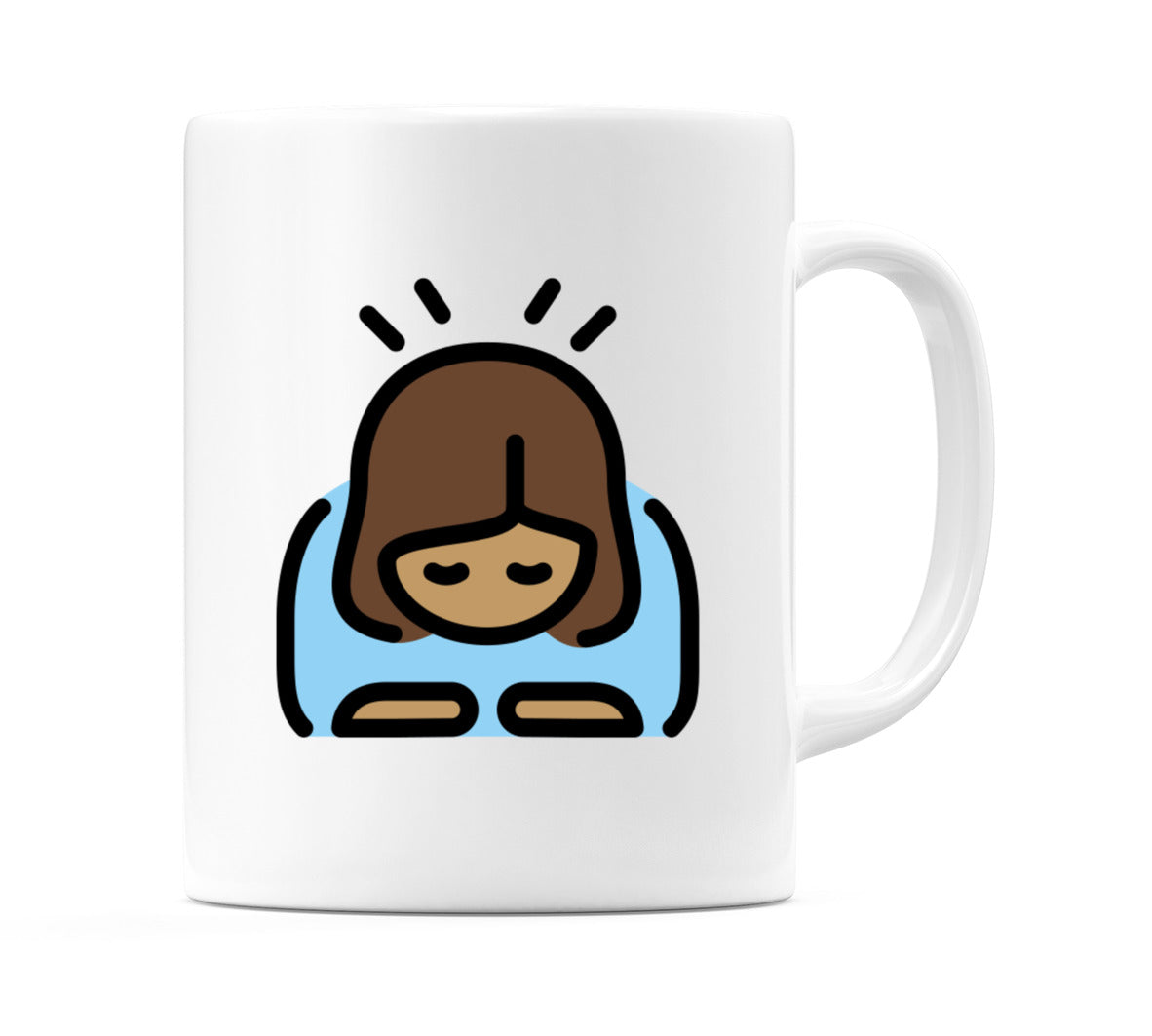 Female Bowing: Medium Skin Tone Emoji Mug