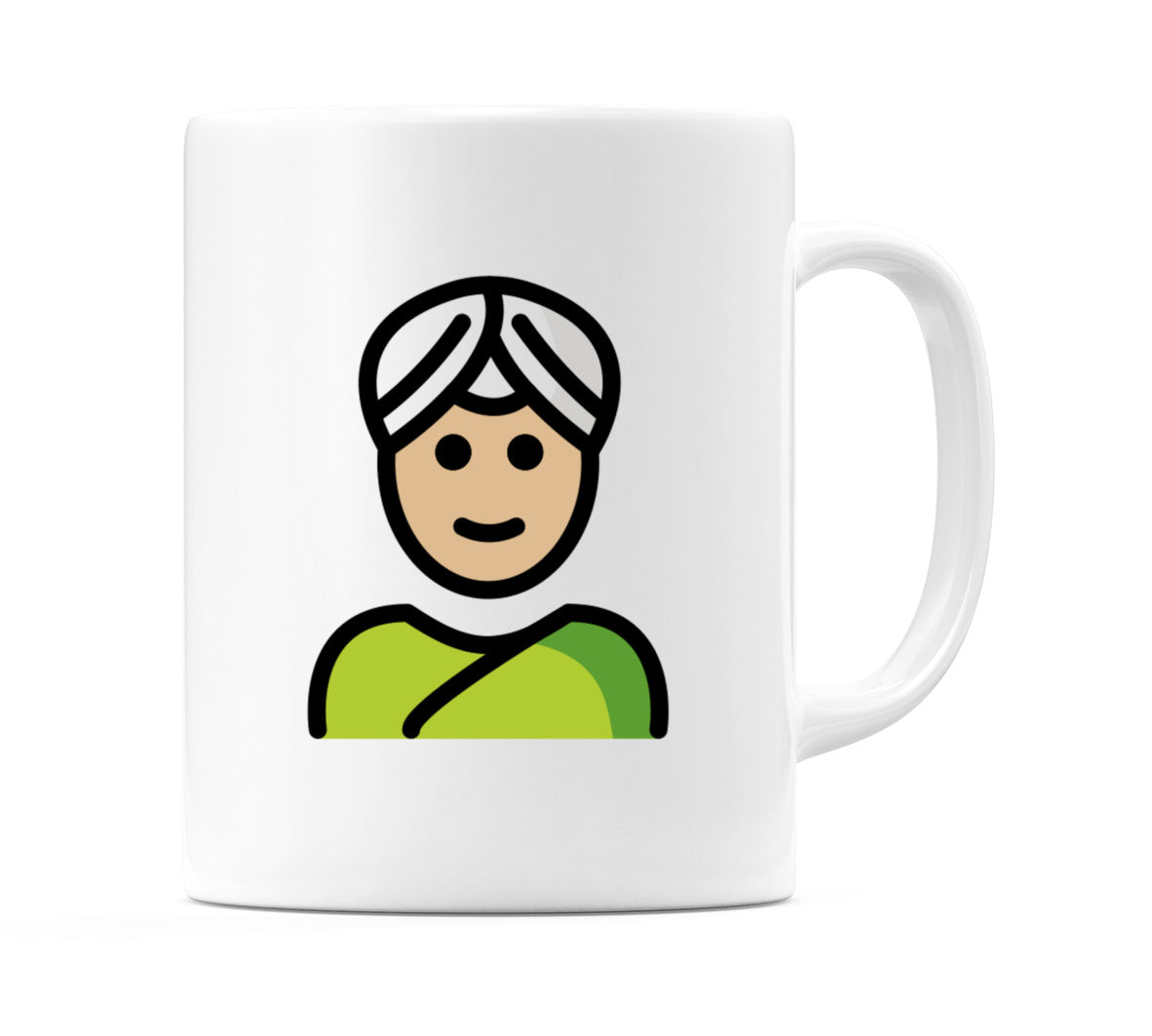 Female Wearing Turban: Medium-Light Skin Tone Emoji Mug