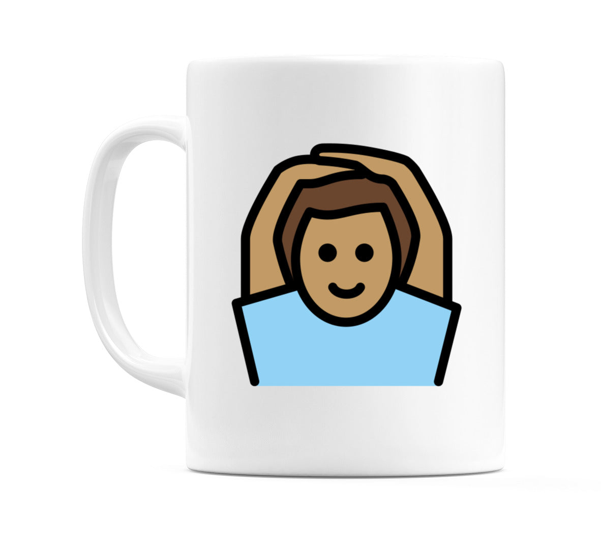 Male Gesturing Ok: Medium Skin Tone Emoji Mug