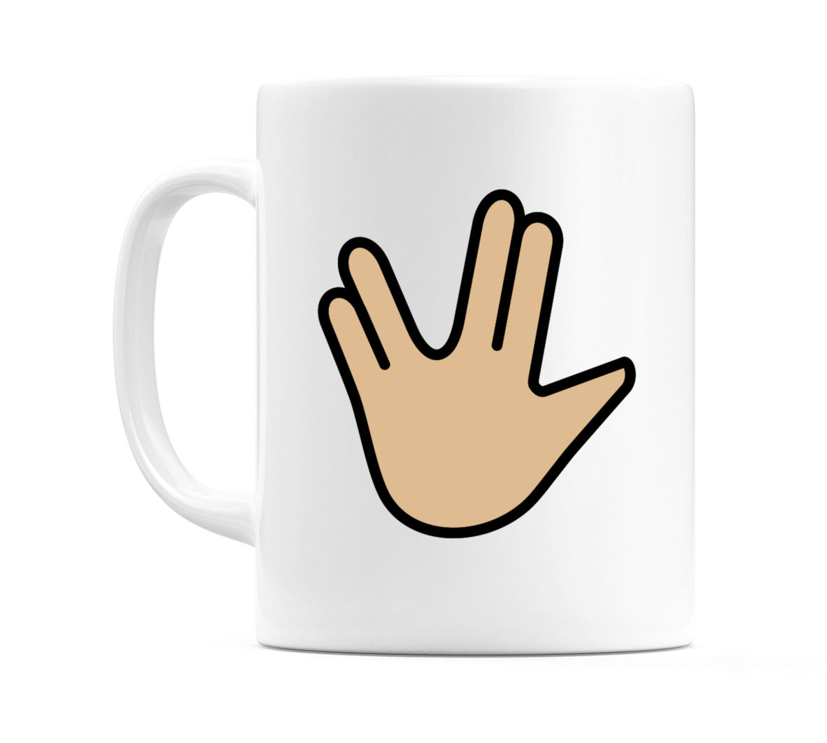 Vulcan Salute: Medium-Light Skin Tone Emoji Mug