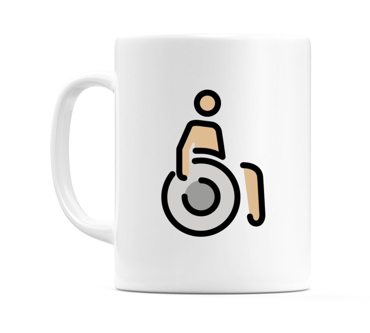 Male In Maleual Wheelchair: Medium-Light Skin Tone Emoji Mug