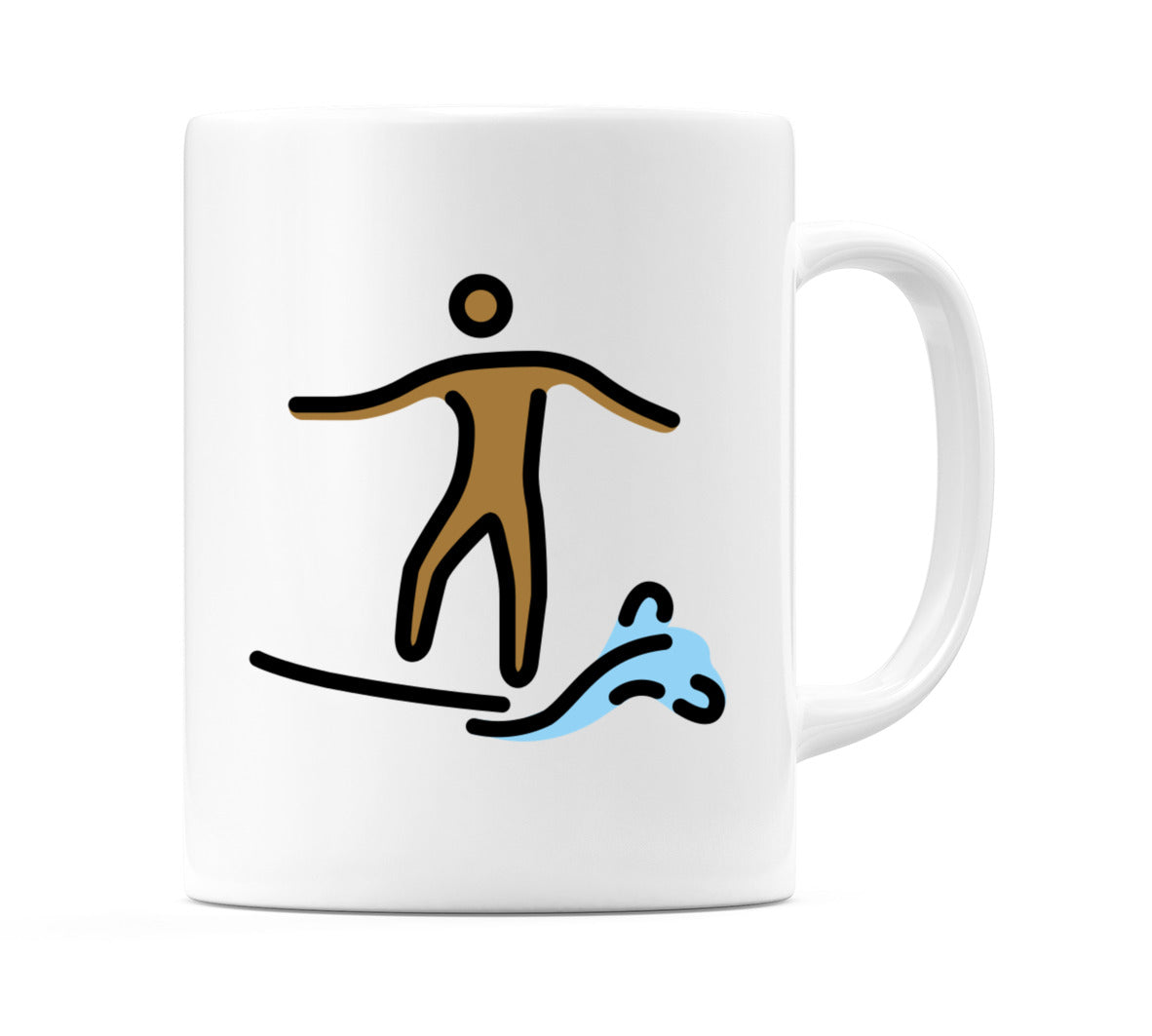 Male Surfing: Medium-Dark Skin Tone Emoji Mug