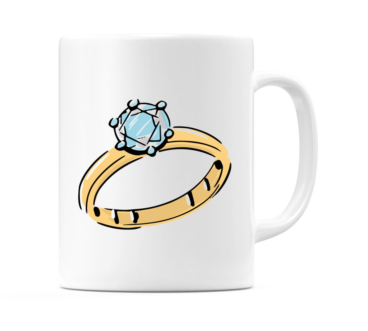Wedding Ring Side Angled Mug