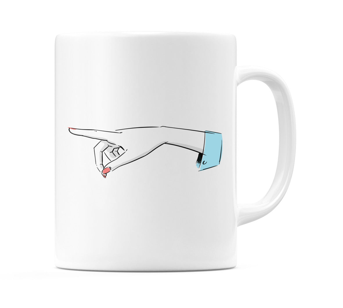 Pointing Hand with Blue Cuff Mug