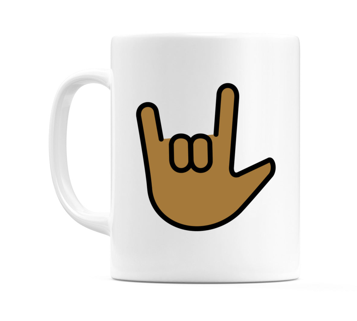 Love-You Gesture: Medium-Dark Skin Tone Emoji Mug