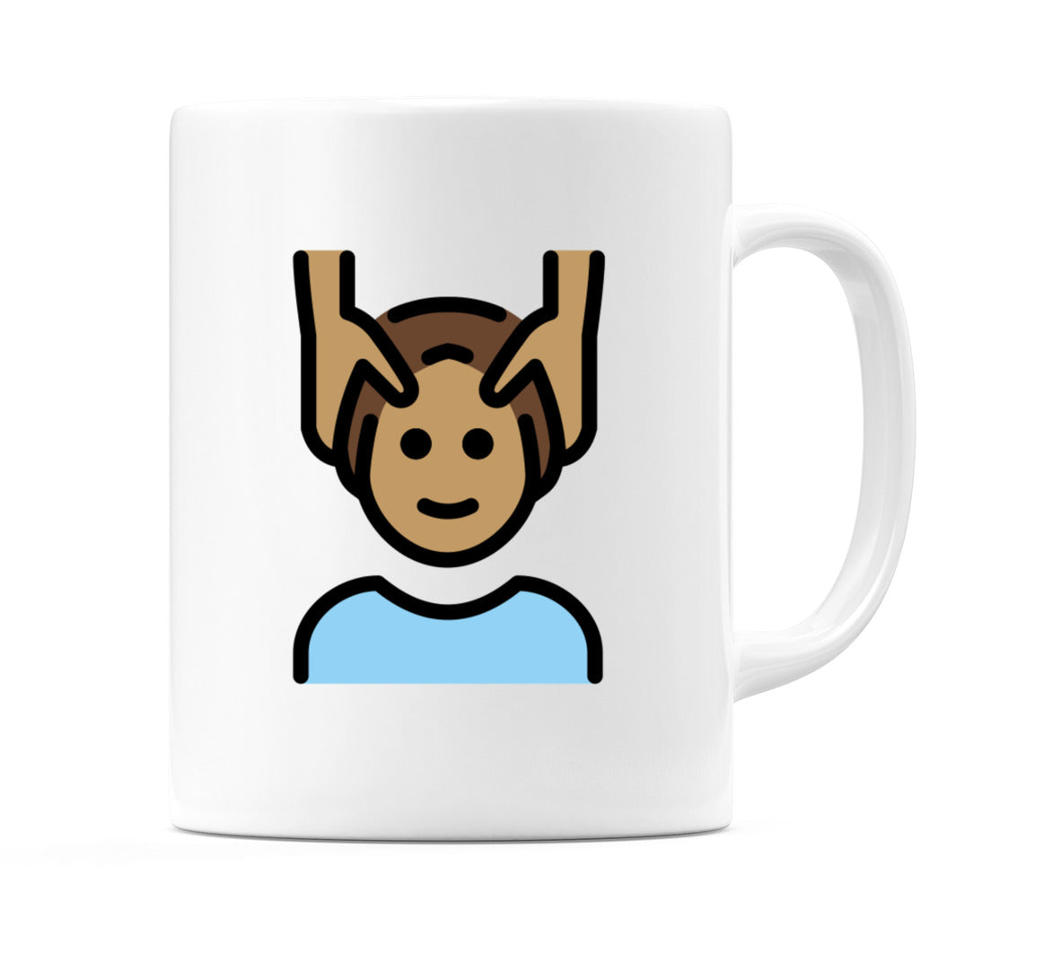 Male Getting Massage: Medium Skin Tone Emoji Mug