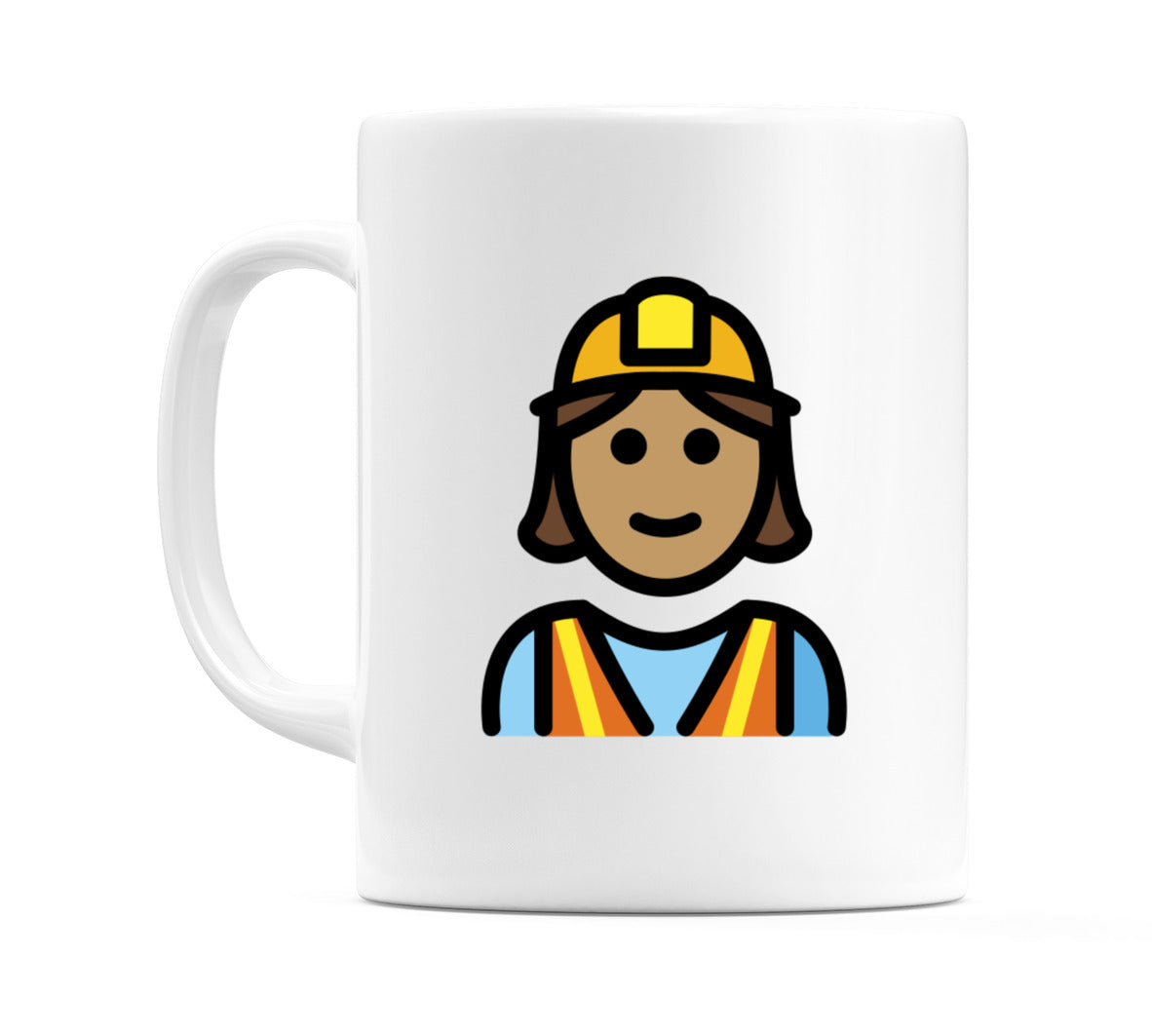 Female Construction Worker: Medium Skin Tone Emoji Mug