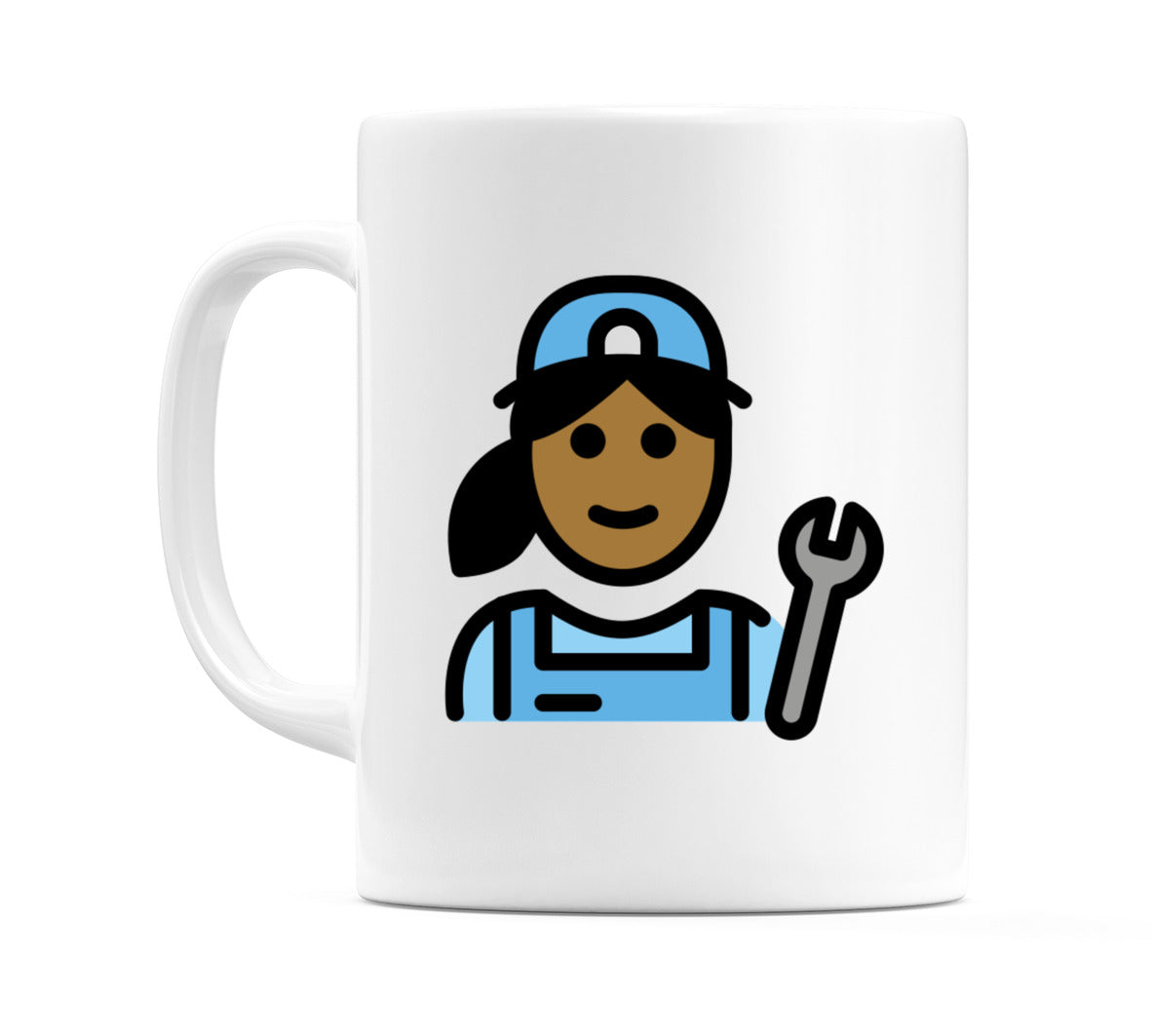 Female Mechanic: Medium-Dark Skin Tone Emoji Mug