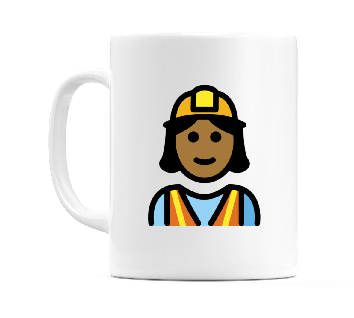 Female Construction Worker: Medium-Dark Skin Tone Emoji Mug