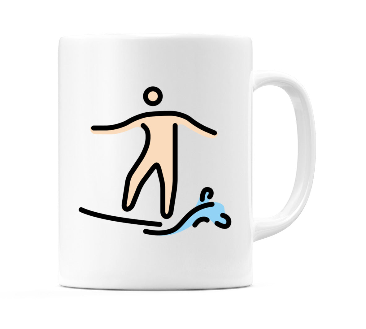 Person Surfing: Light Skin Tone Emoji Mug