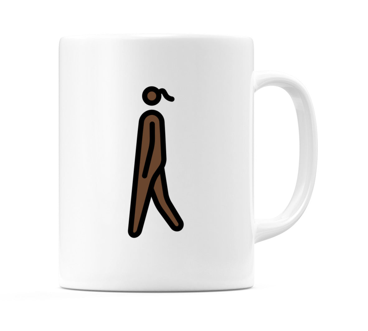 Female Walking: Dark Skin Tone Emoji Mug