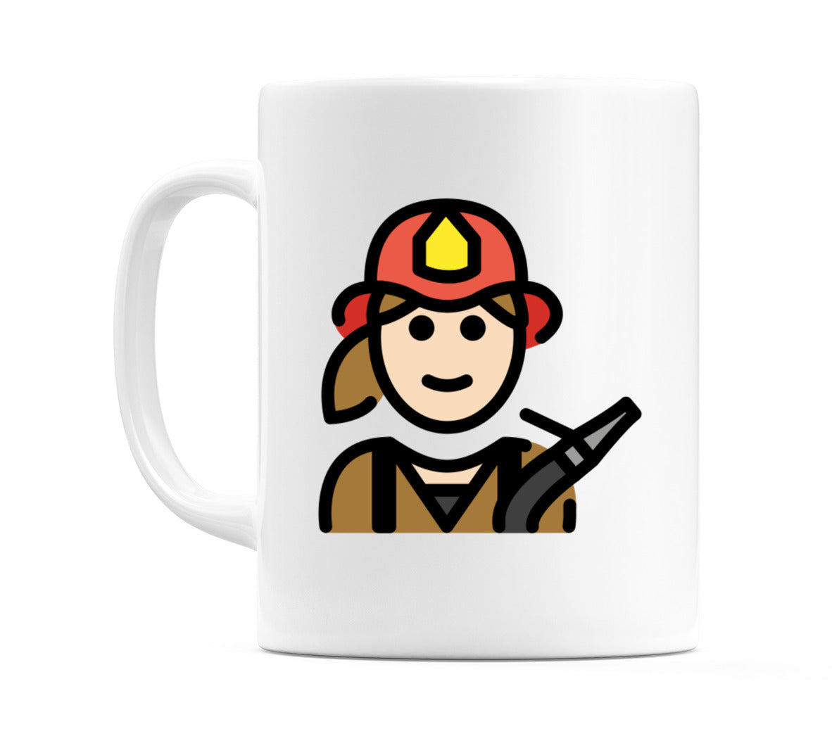 Female Firefighter: Light Skin Tone Emoji Mug
