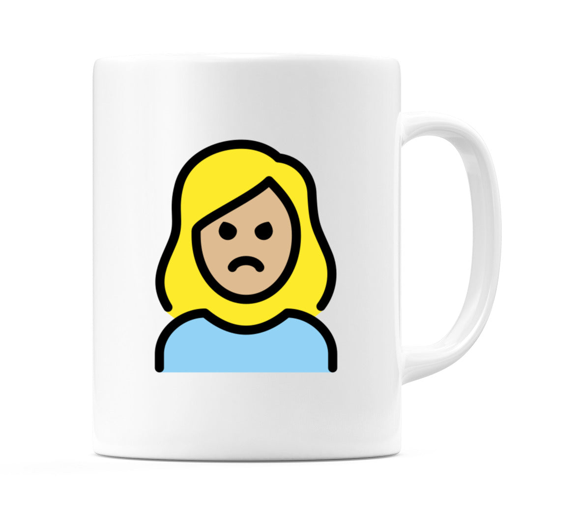 Female Pouting: Medium-Light Skin Tone Emoji Mug
