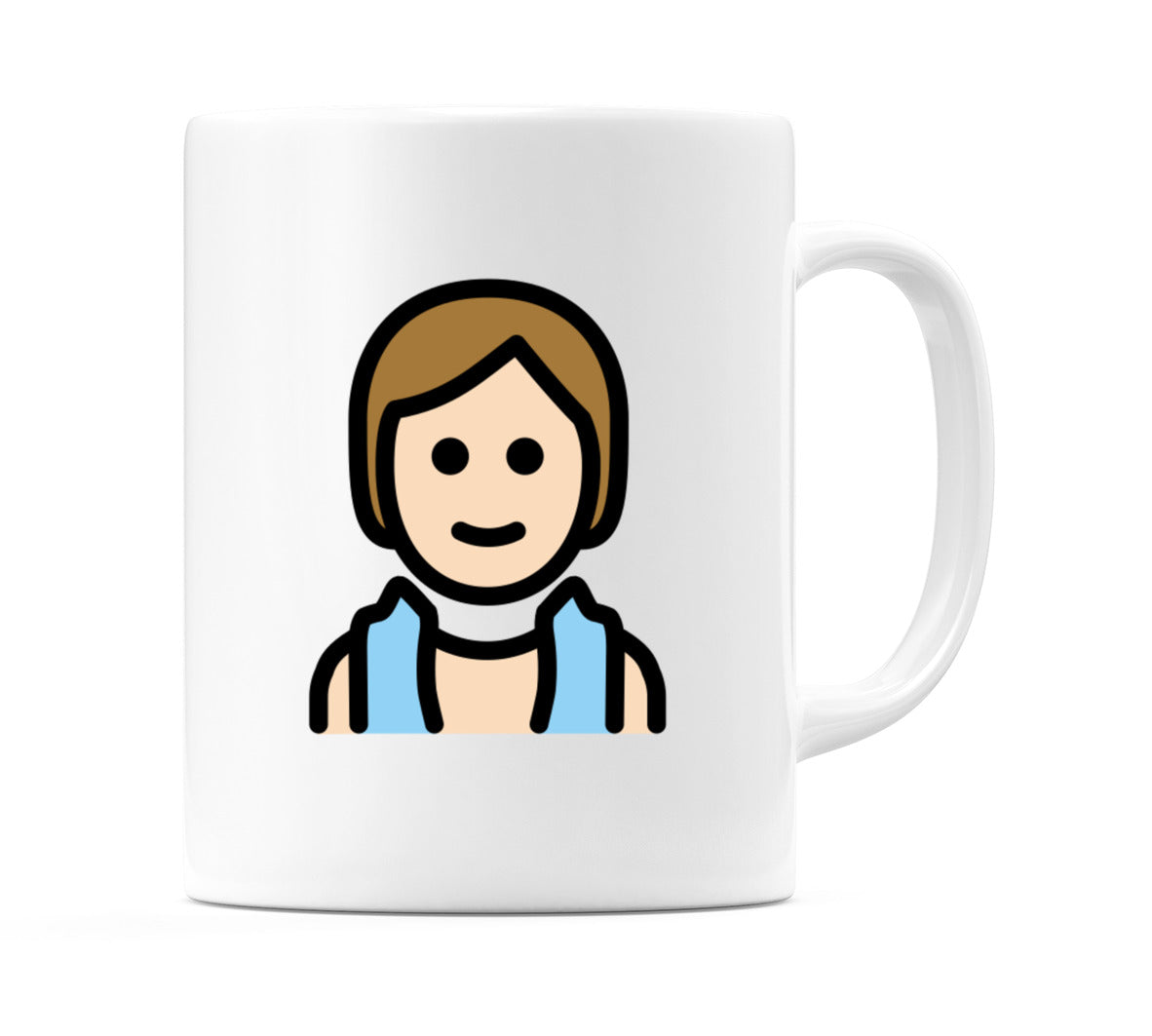 Person In Steamy Room: Light Skin Tone Emoji Mug