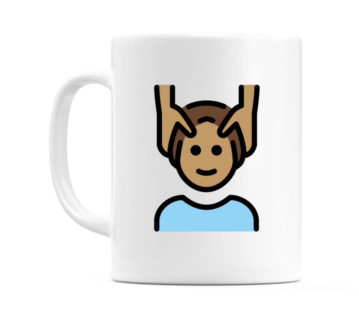 Male Getting Massage: Medium Skin Tone Emoji Mug