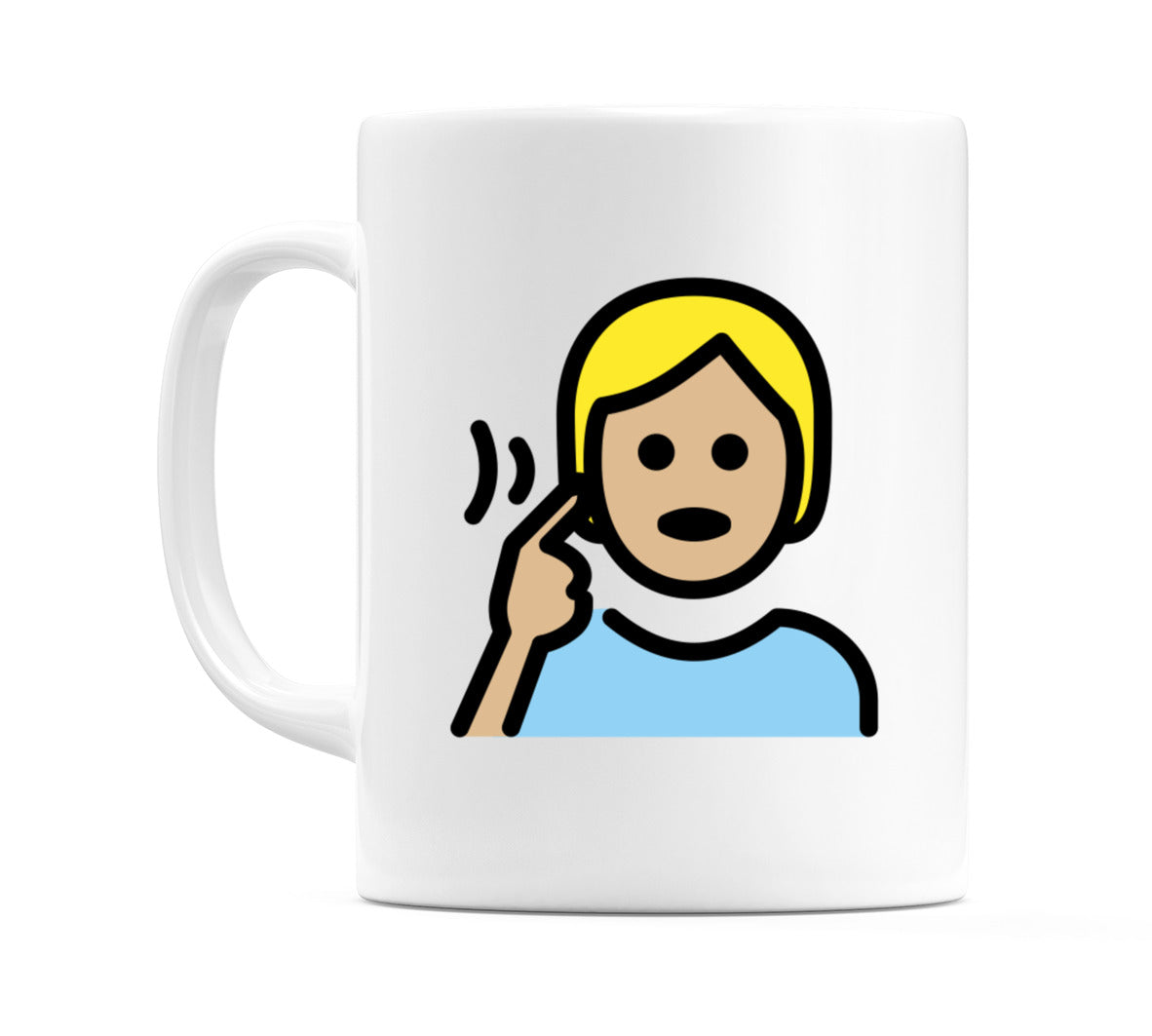 Deaf Person: Medium-Light Skin Tone Emoji Mug