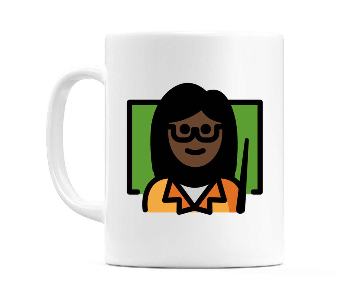 Female Teacher: Dark Skin Tone Emoji Mug