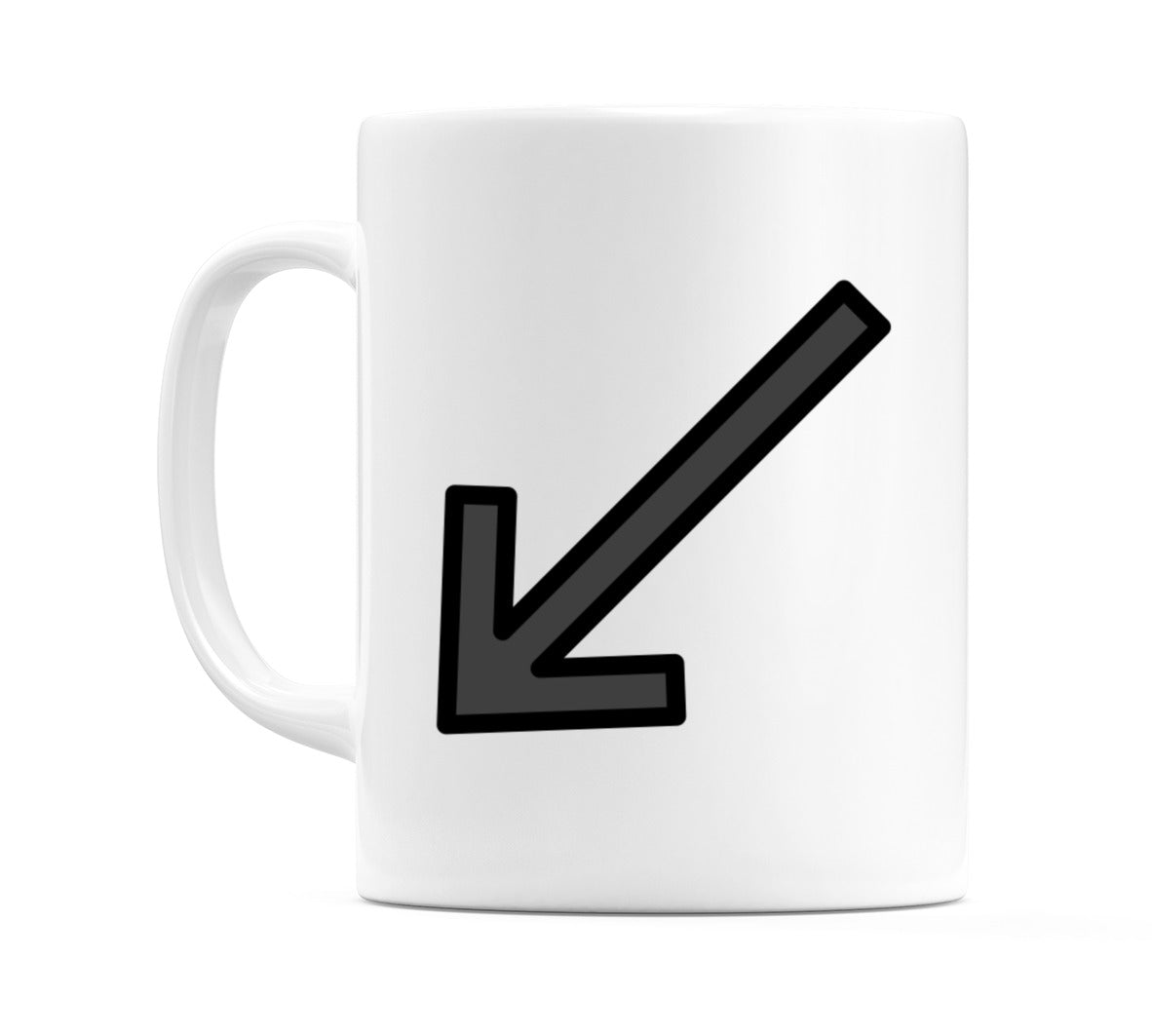 Down-Left Arrow Emoji Mug