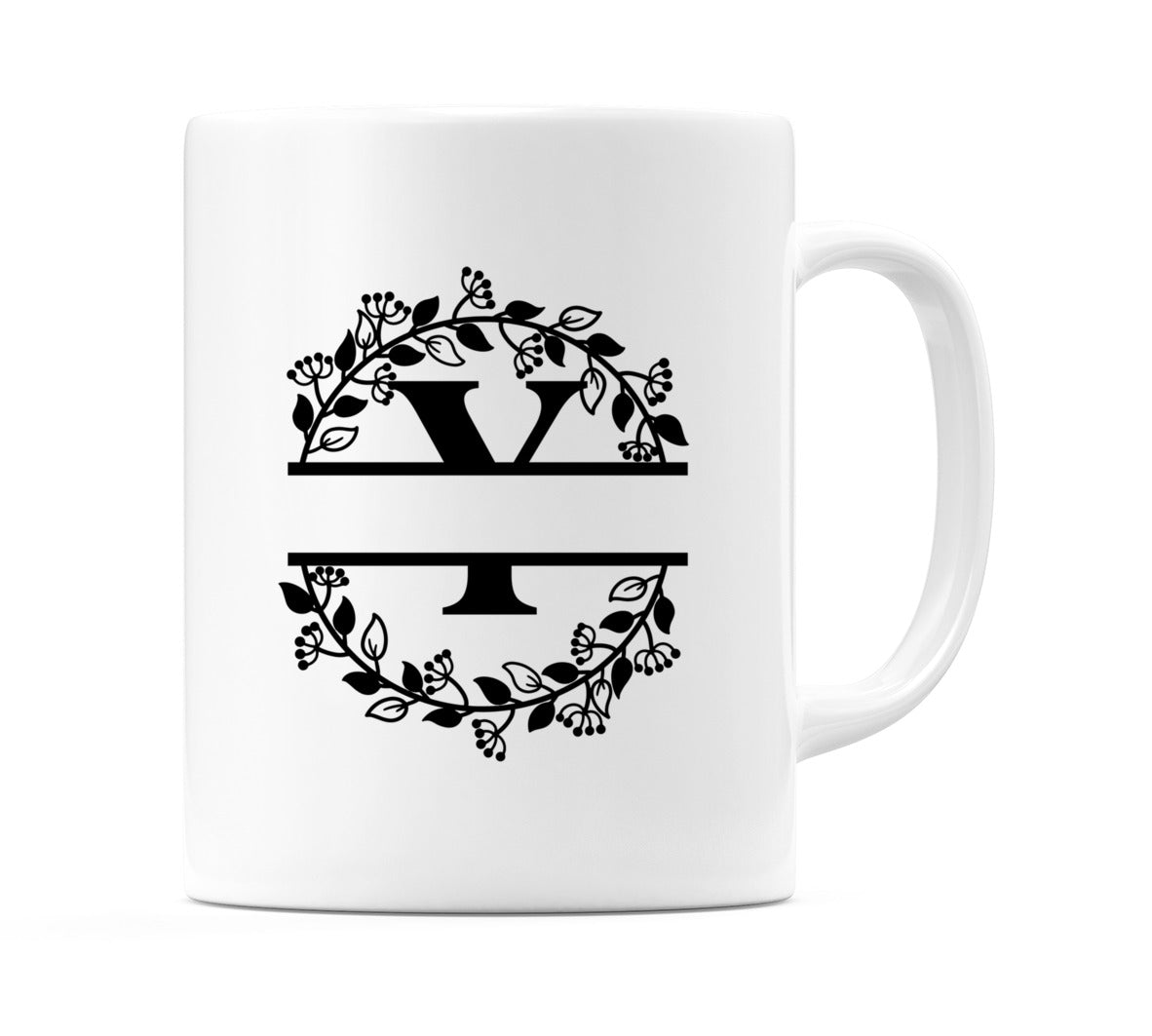 Letter Y Split Monogram Mug