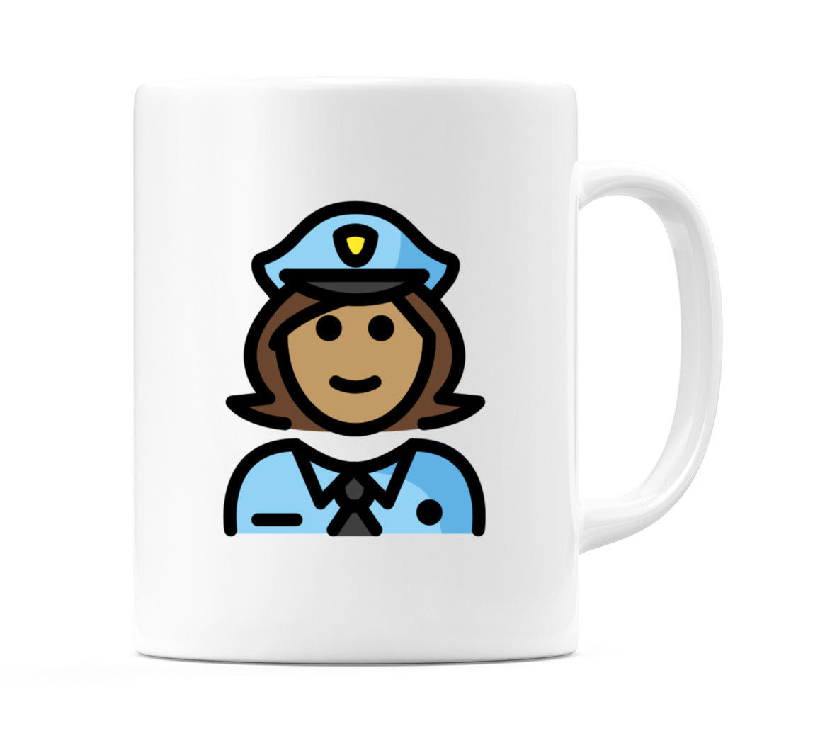 Female Police Officer: Medium Skin Tone Emoji Mug