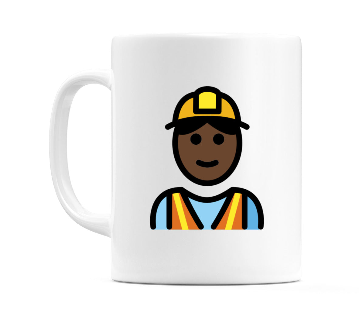 Construction Worker: Dark Skin Tone Emoji Mug