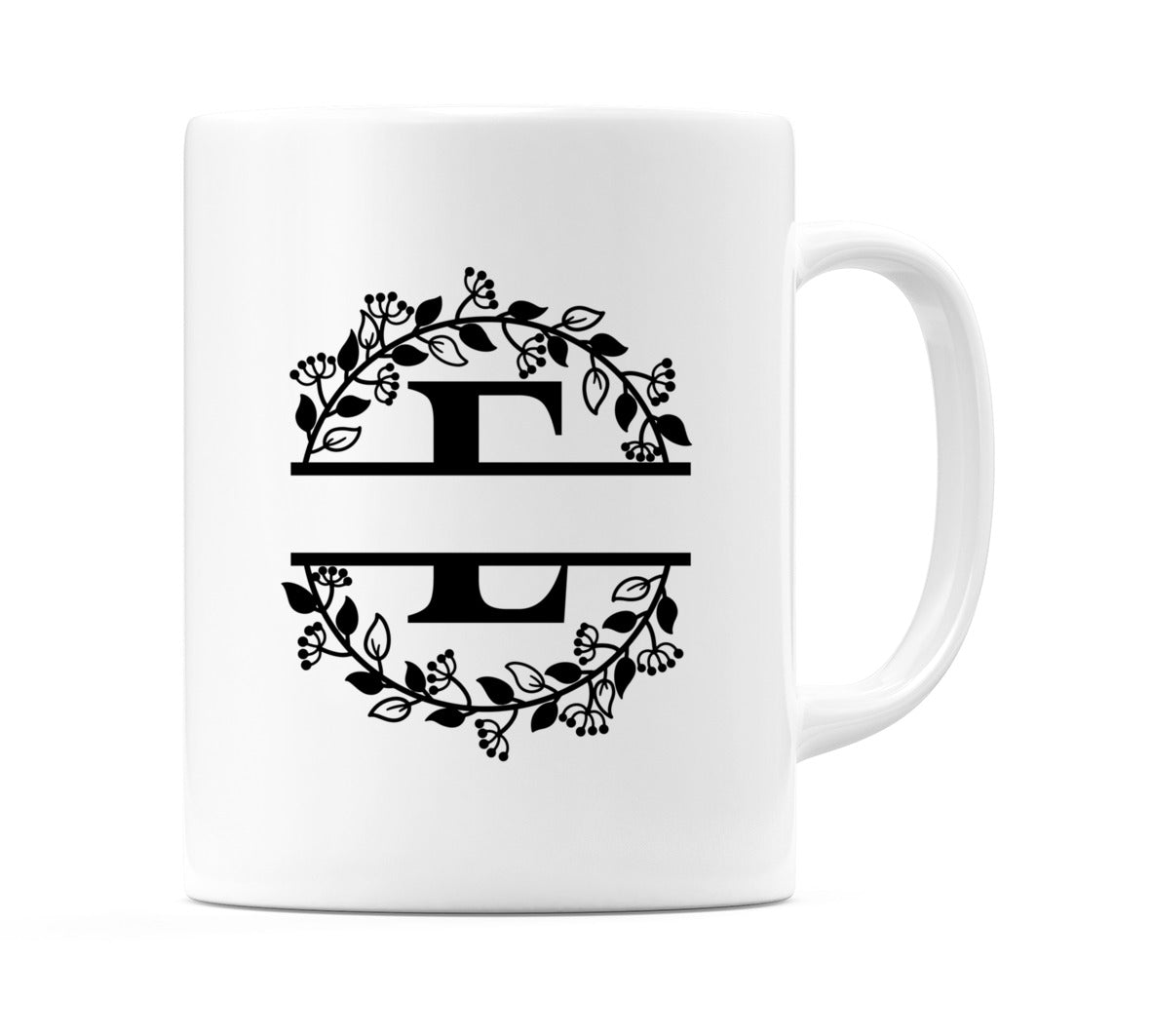 Letter E Split Monogram Mug