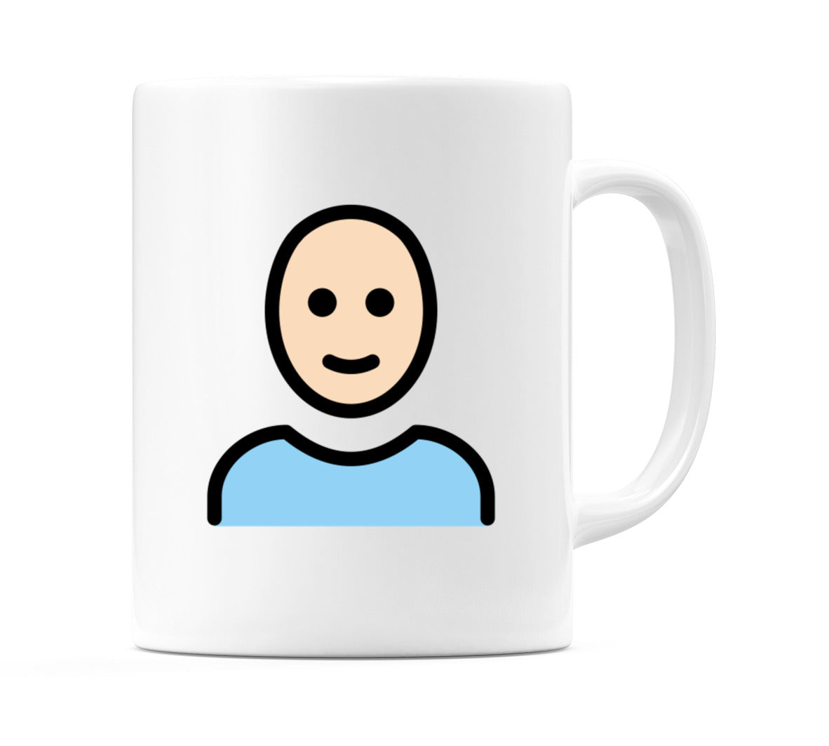 Male: Light Skin Tone, Bald Emoji Mug